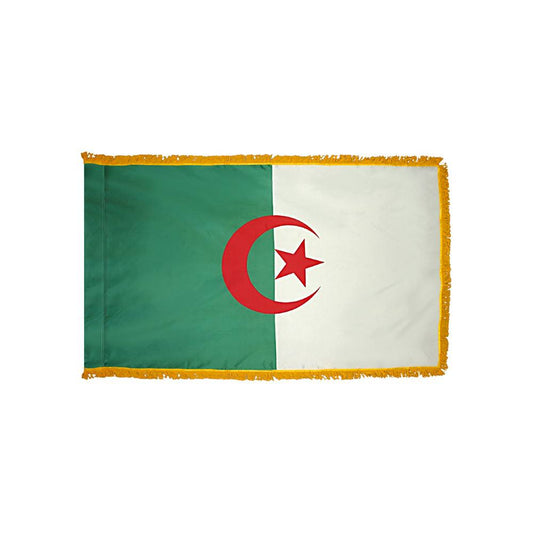 Algeria Flag with Polesleeve & Fringe