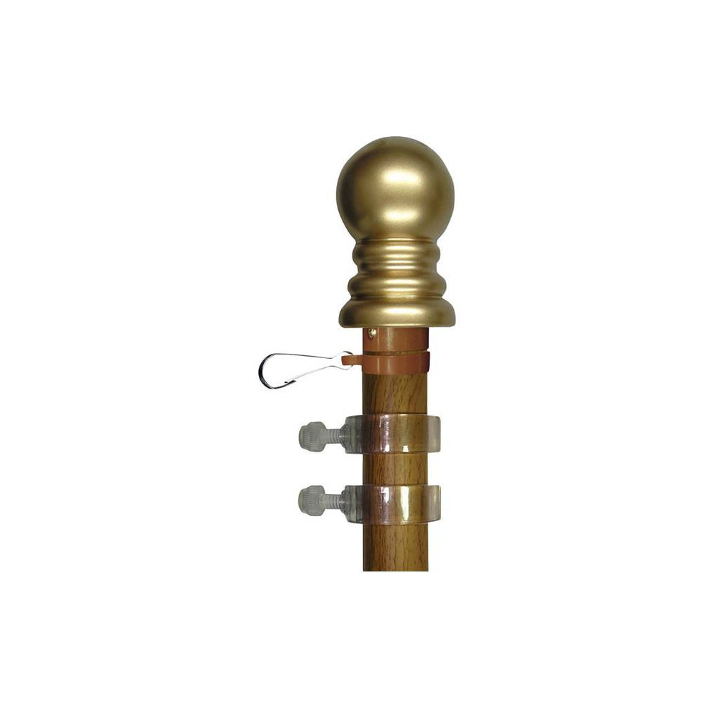 Wood grain aluminum spinning flagpole with classic wood appearance and anti-furl rotating mechanism