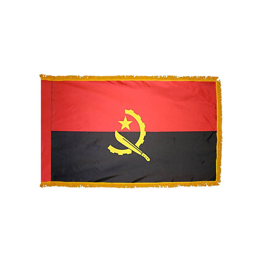 Angola Flag with Polesleeve & Fringe