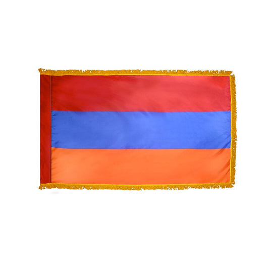 Armenia Flag with Polesleeve & Fringe