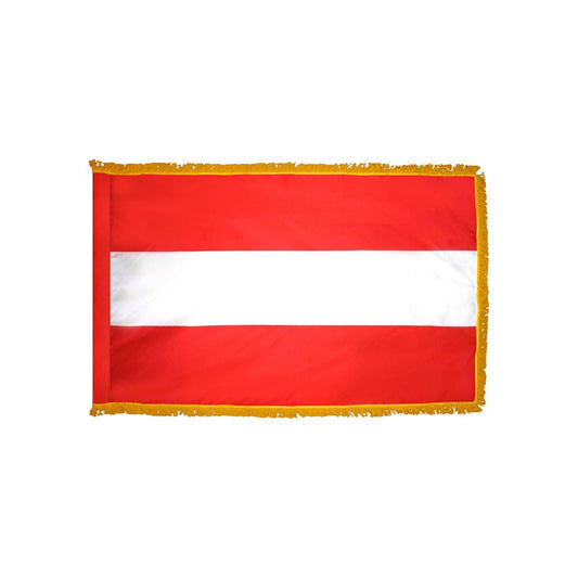 Austria Flag with Polesleeve & Fringe