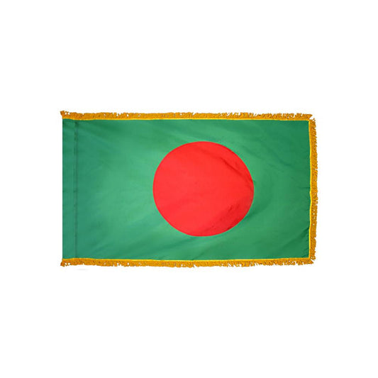 Bangladesh Flag with Polesleeve & Fringe