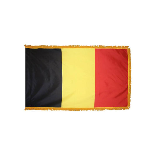 Belgium Flag with Polesleeve & Fringe