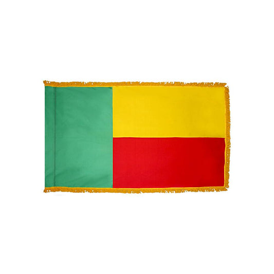 Benin Flag with Polesleeve and Fringe