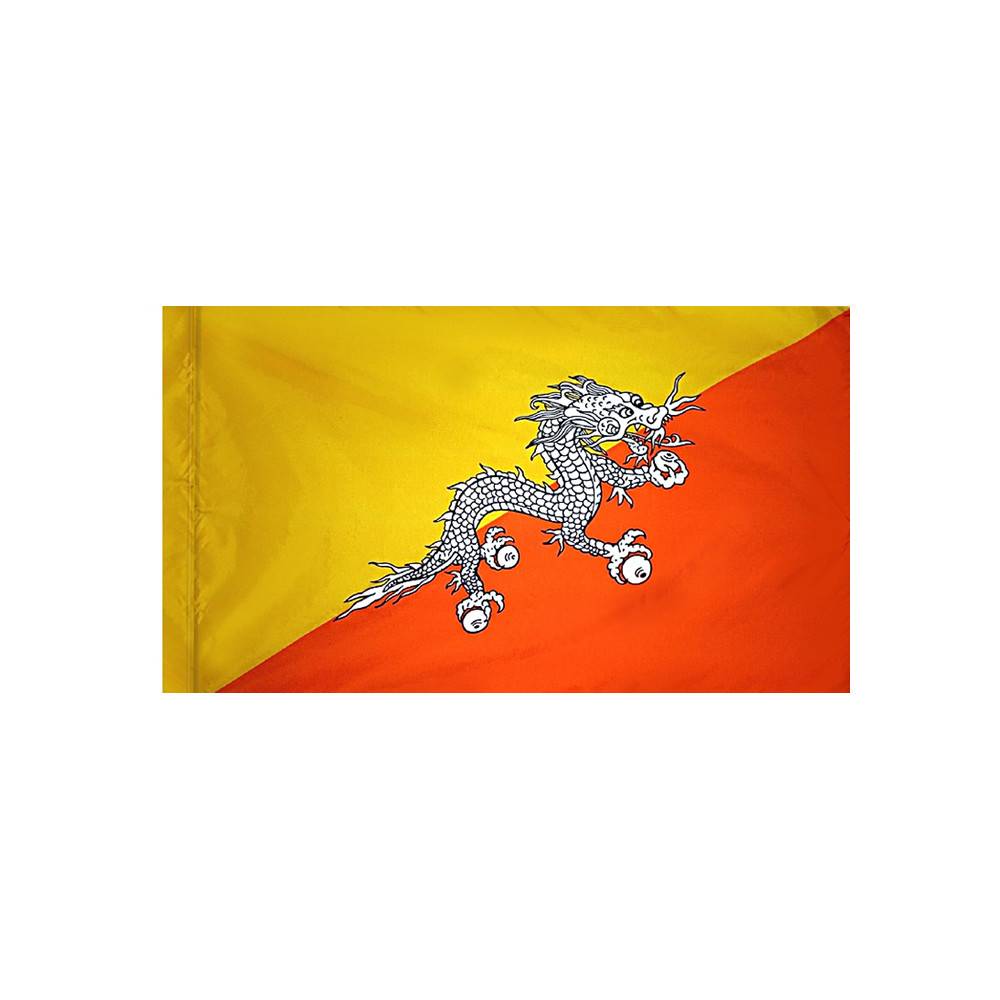 Bhutan Flag with Polesleeve