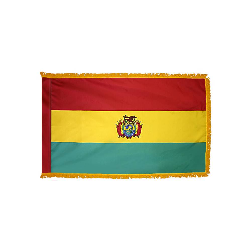 Bolivia Flag with Polesleeve & Fringe