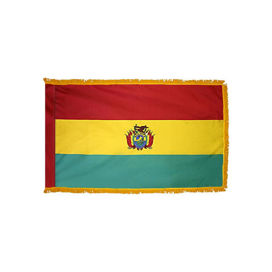 Bolivia Flag with Polesleeve & Fringe