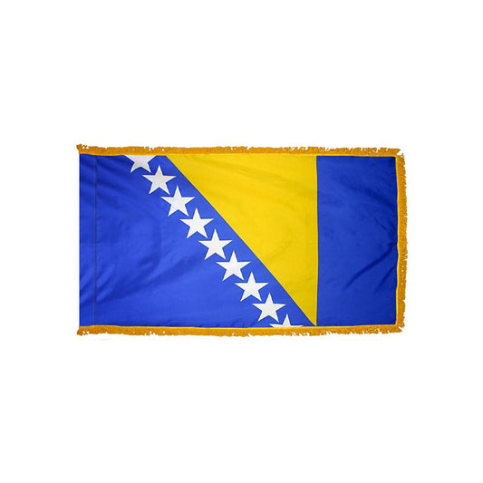 Bosnia-Herzegovina Flag with Polesleeve & Fringe