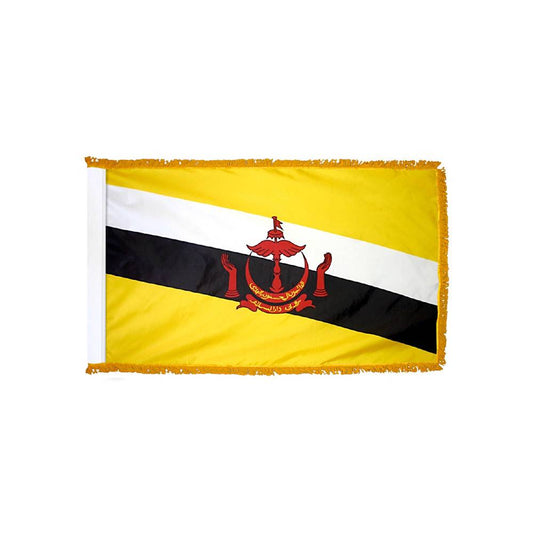 Brunei Flag with Polesleeve & Fringe