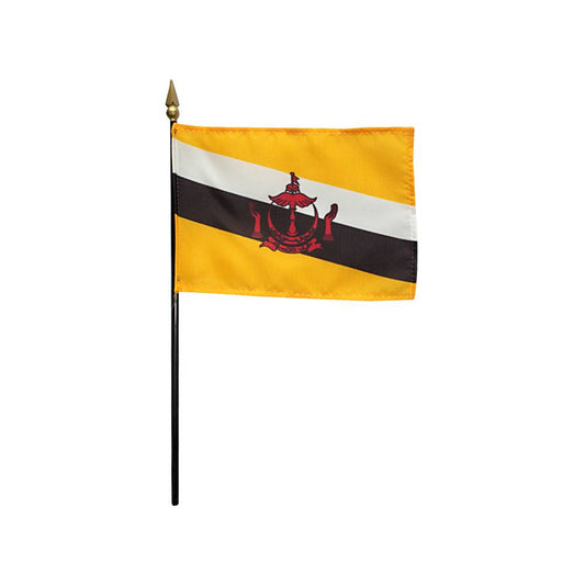 4x6 in. Brunei Stick Flag 4x6 in