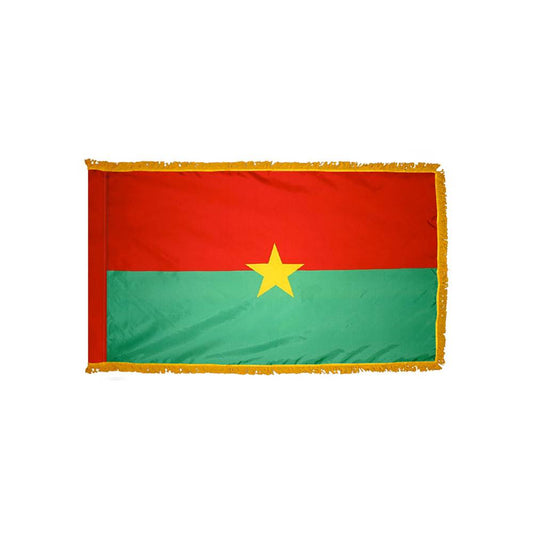 Burkina Faso Flag with Polesleeve & Fringe