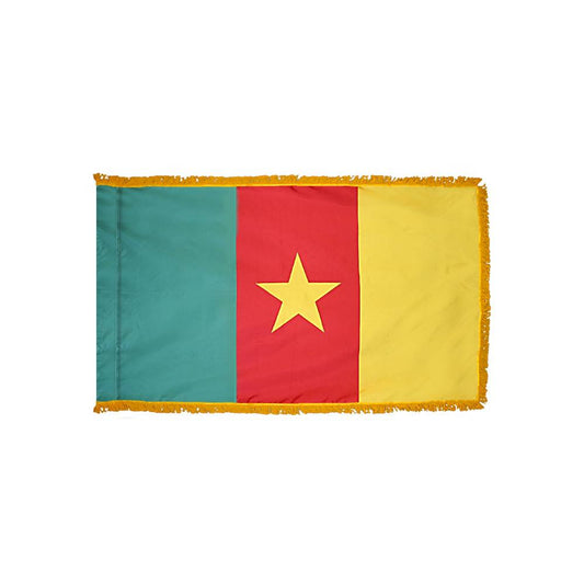 Cameroon Flag with Polesleeve & Fringe