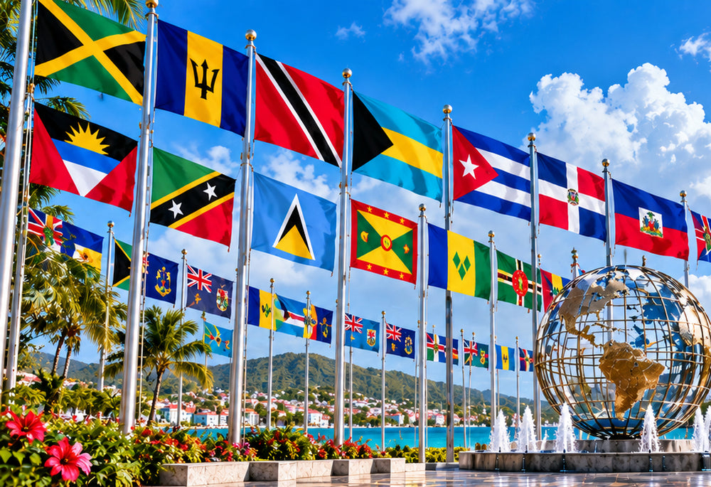 Caribbean Country and Island Flags for a Range of Display Settings
