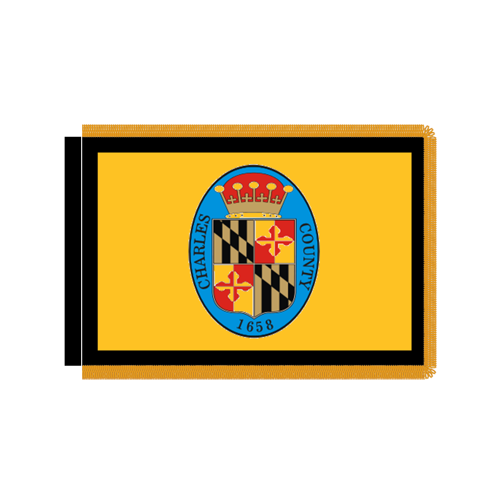 Charles County, MD Flag with Polesleeve & Fringe