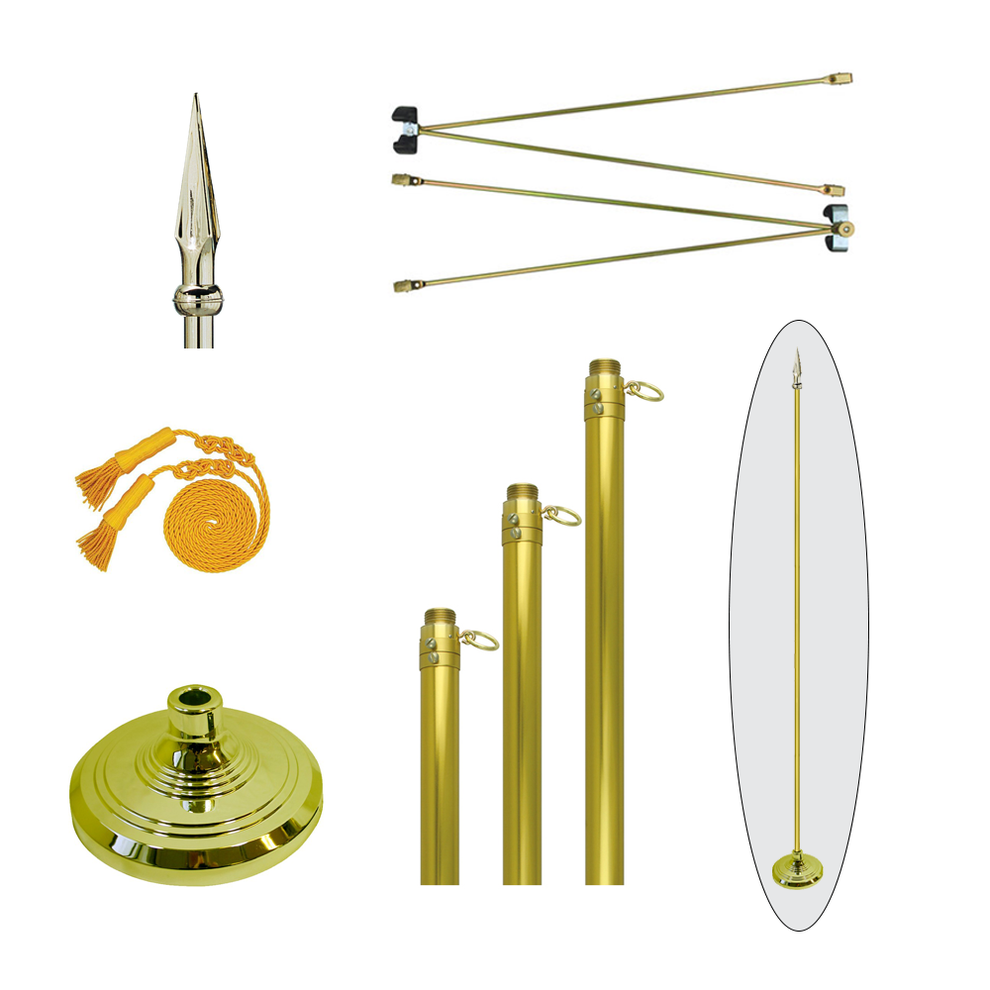 Classic Indoor Display Set with Adjustable Flagpole complete indoor flag display set for formal and ceremonial use