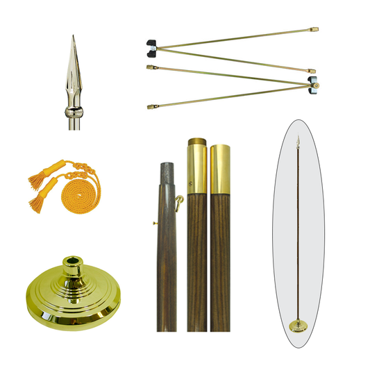 Classic Indoor Display Set with Oak Flagpole - NO FLAG