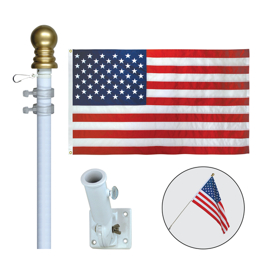 Adjustable Bracket American Flag Set