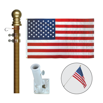 Adjustable Bracket American Flag Set