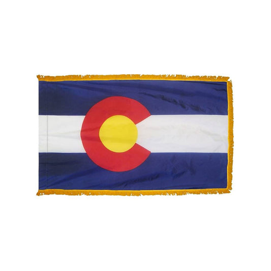 Colorado Flag with Polesleeve & Fringe