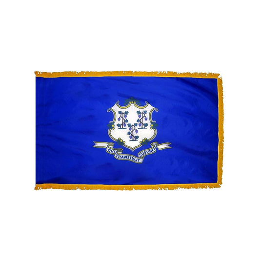 Connecticut Flag with Polesleeve & Fringe