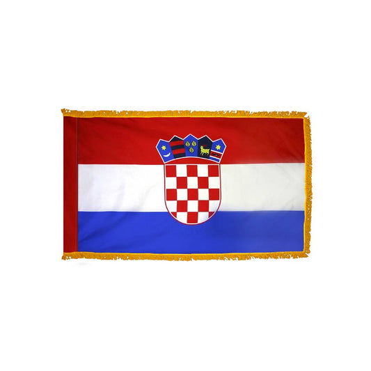 Croatia Flag with Polesleeve & Fringe