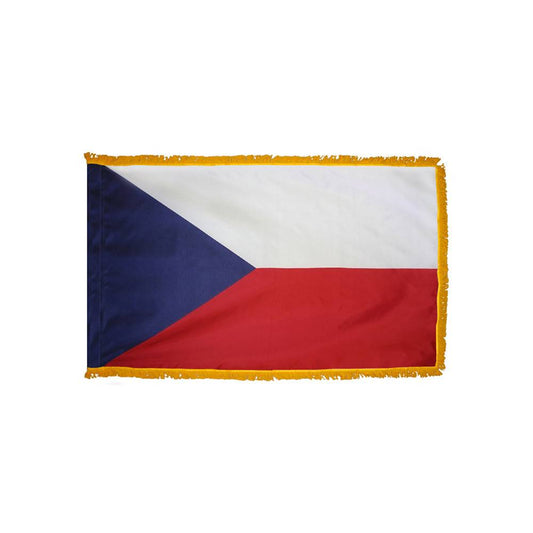 Czech Republic Flag with Polesleeve & Fringe