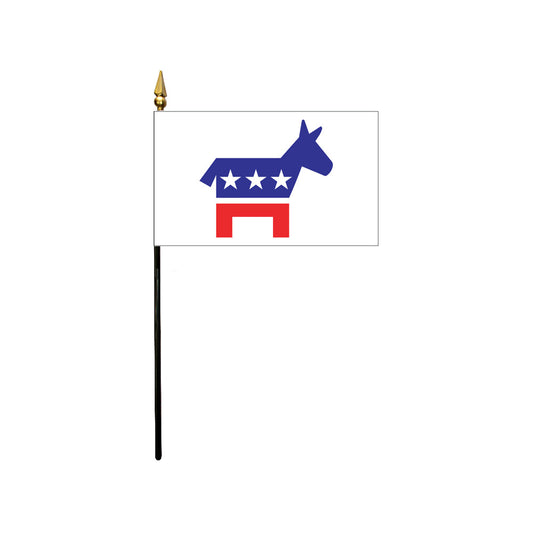 4x6 in. Democractic Donkey Stick Flag