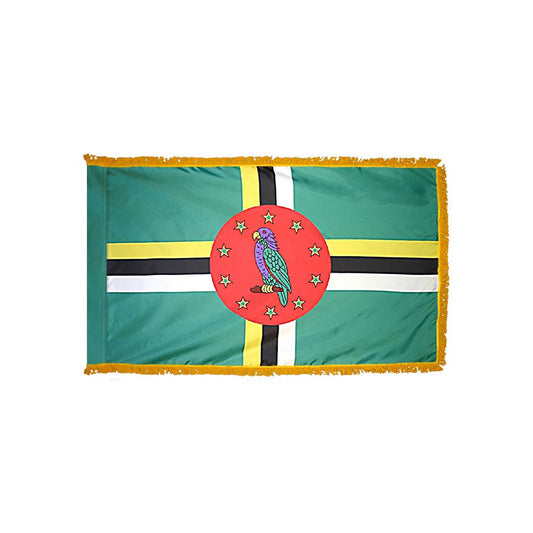 Dominica Flag with Polesleeve & Fringe