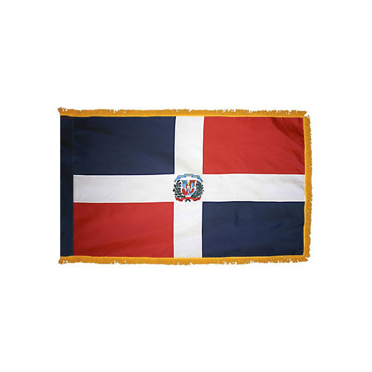 Dominican Republic Flag with Polesleeve & Fringe