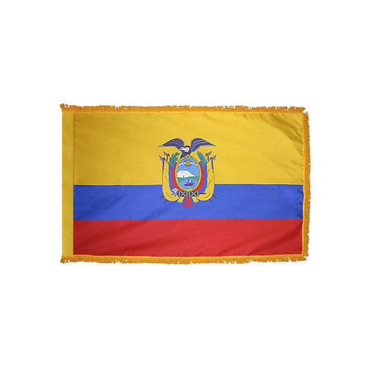 Ecuador Flag with Polesleeve & Fringe