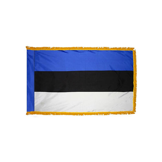 Estonia Flag with Polesleeve & Fringe