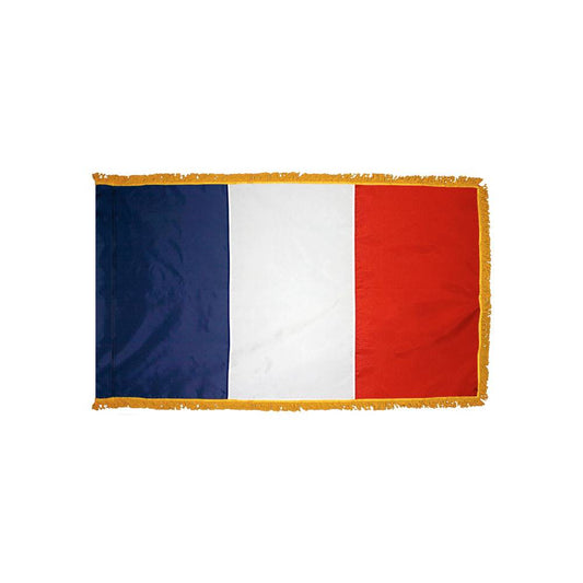 France Flag with Polesleeve & Fringe
