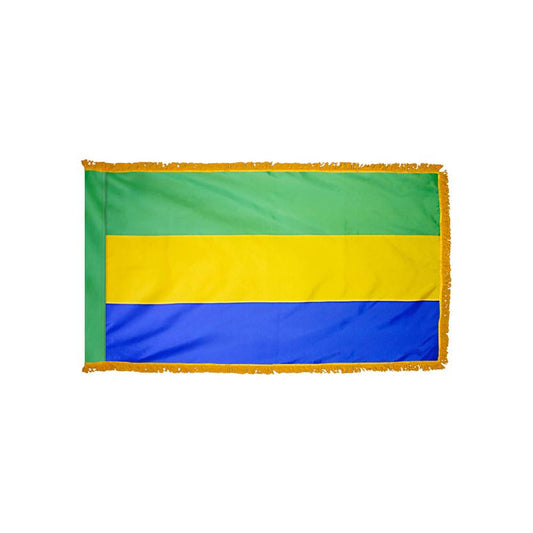 Gabon Flag with Polesleeve & Fringe