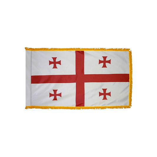 Republic of Georgia Flag with Polesleeve & Fringe