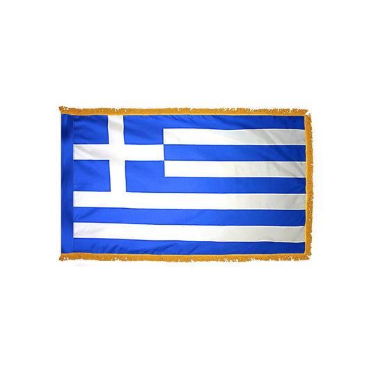 Greece Flag with Polesleeve & Fringe