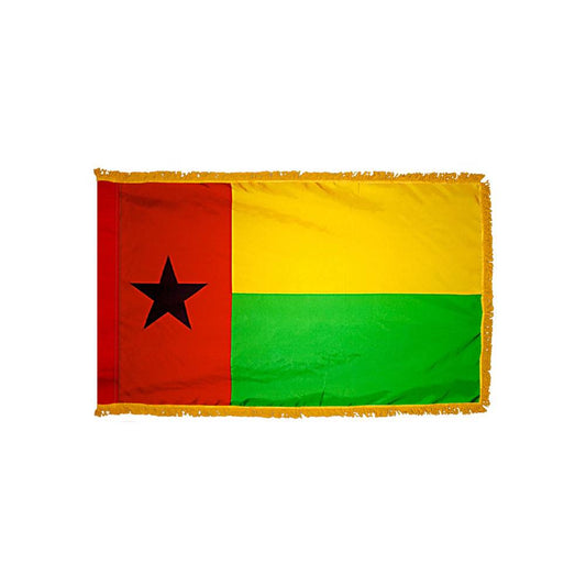 Guinea-Bissau Flag with Polesleeve & Fringe