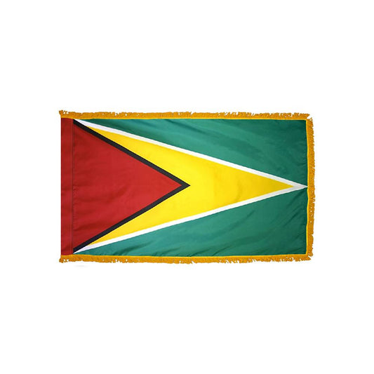 Guyana Flag with Polesleeve & Fringe