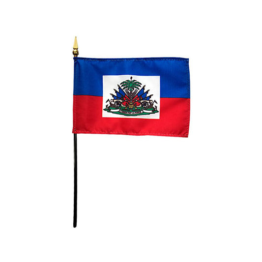 4x6 in. Haiti Stick Flag