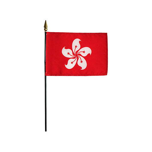 4x6 in. Hong Kong Stick Flag