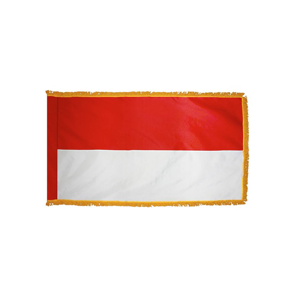 Indonesia Flag with Polesleeve & Fringe