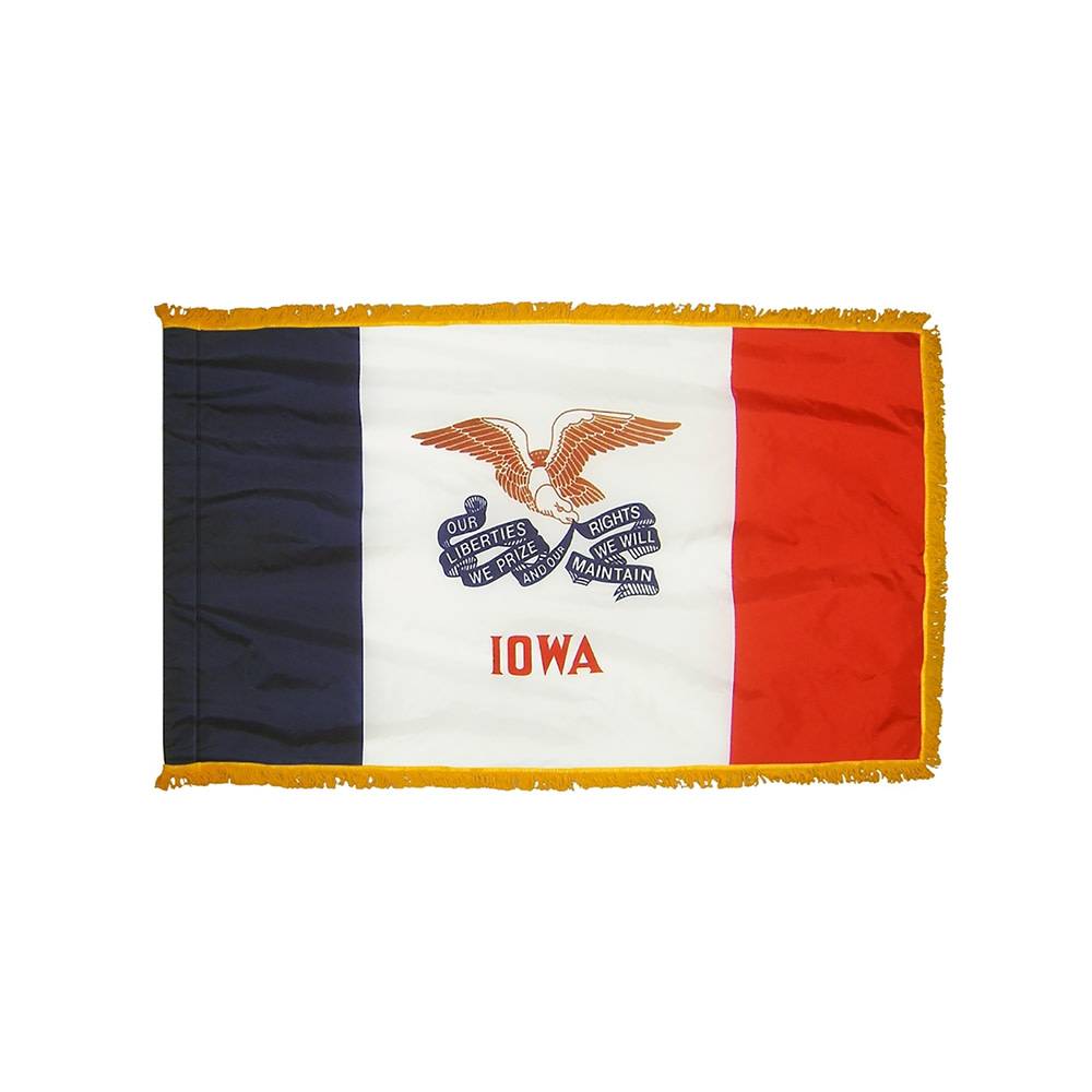 Iowa Flag with Polesleeve & Fringe