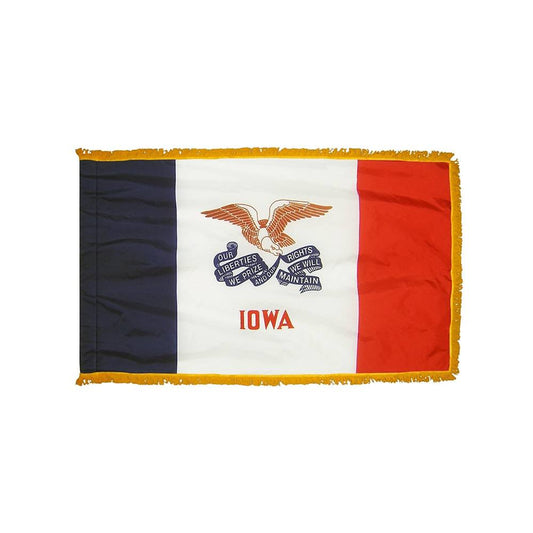 Iowa Flag with Polesleeve & Fringe