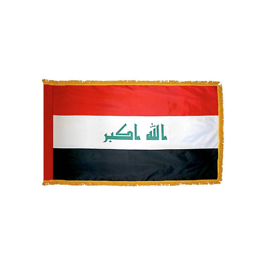 Iraq Flag with Polesleeve & Fringe