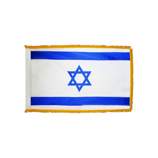 Israel Flag with Polesleeve & Fringe