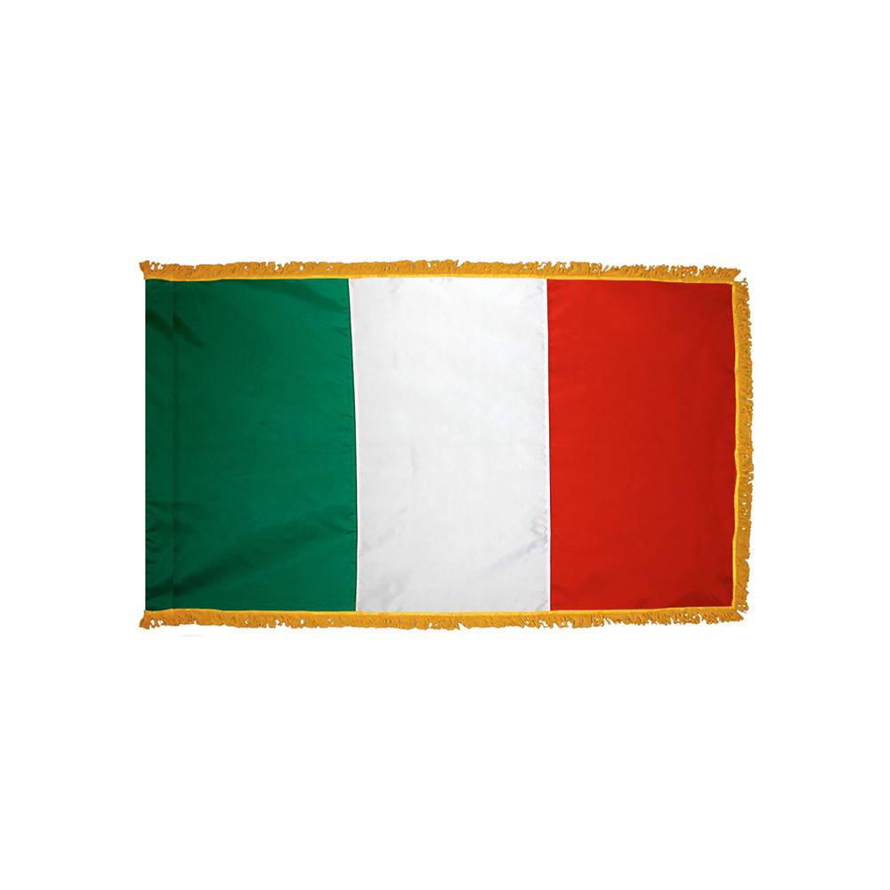 Italy Flag with Polesleeve & Fringe