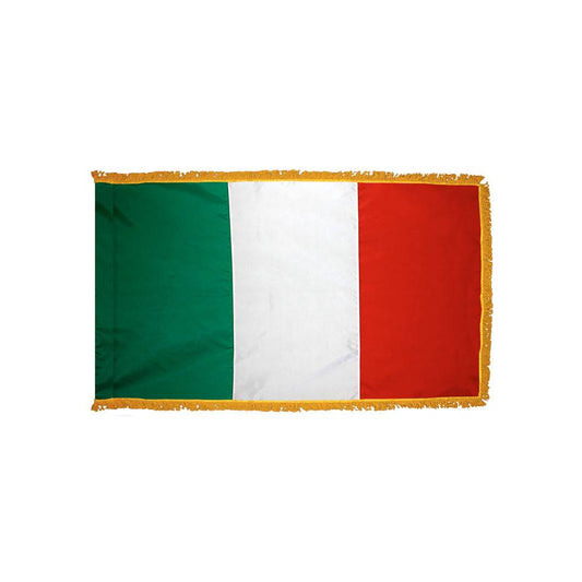 Italy Flag with Polesleeve & Fringe