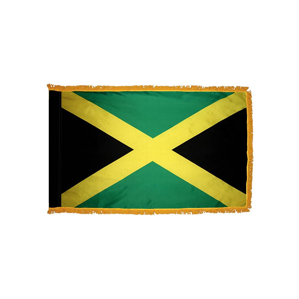 Jamaica Flag with Polesleeve & Fringe