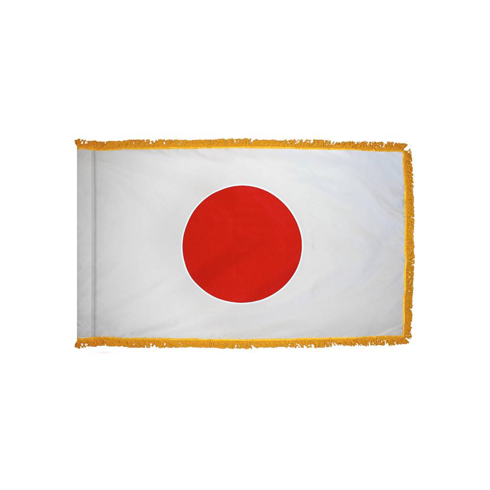 Japan Flag with Polesleeve & Fringe