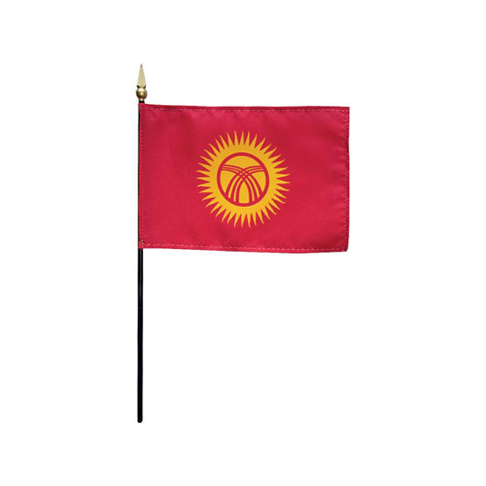 4x6 in. Kyrgyzstan Stick Flag