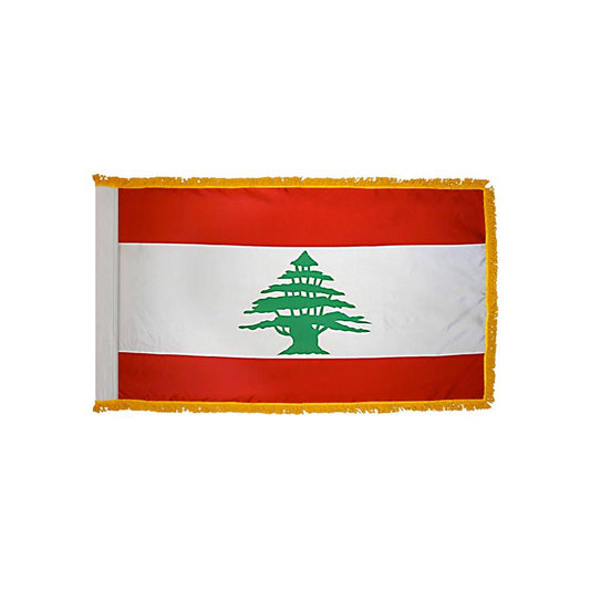 Lebanon Flag with Polesleeve & Fringe